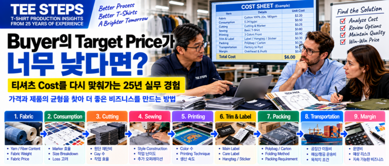 Buyer의 Target Price가 너무 낮다면? 티셔츠 Cost를 다시 맞춰가는 25년 실무 경험 8 Cost를 다시 맞춰가는 25년 실무 경험