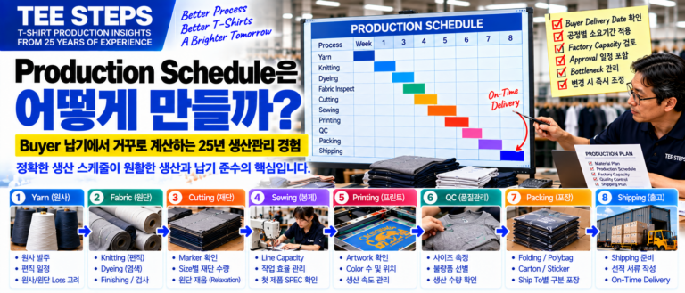 Production Schedule은 어떻게 만들까? Buyer 납기에서 거꾸로 계산하는 25년 생산관리 경험 5 Tee Steps_ Production Scheduling Guide